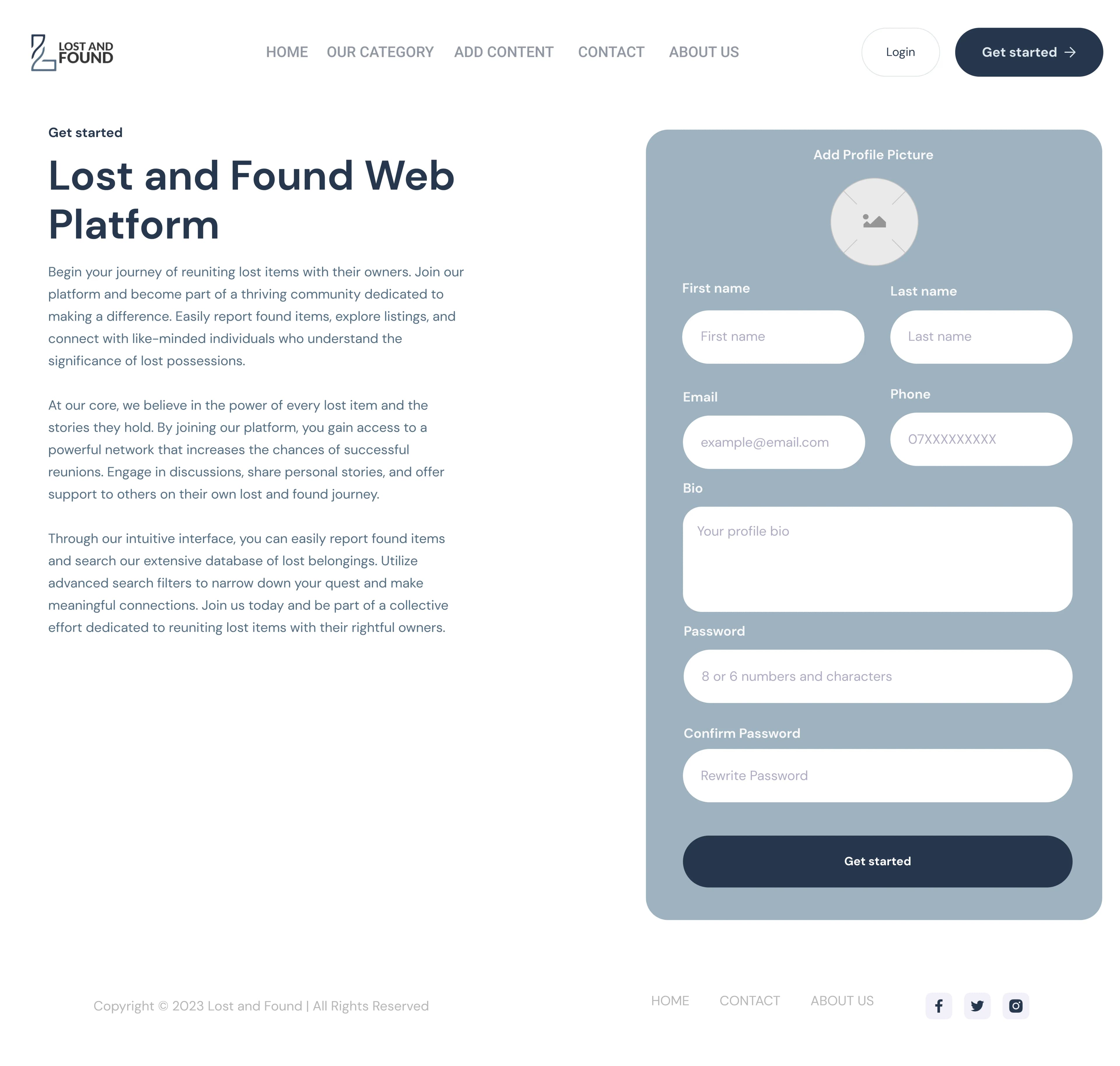 Sign up — Get started