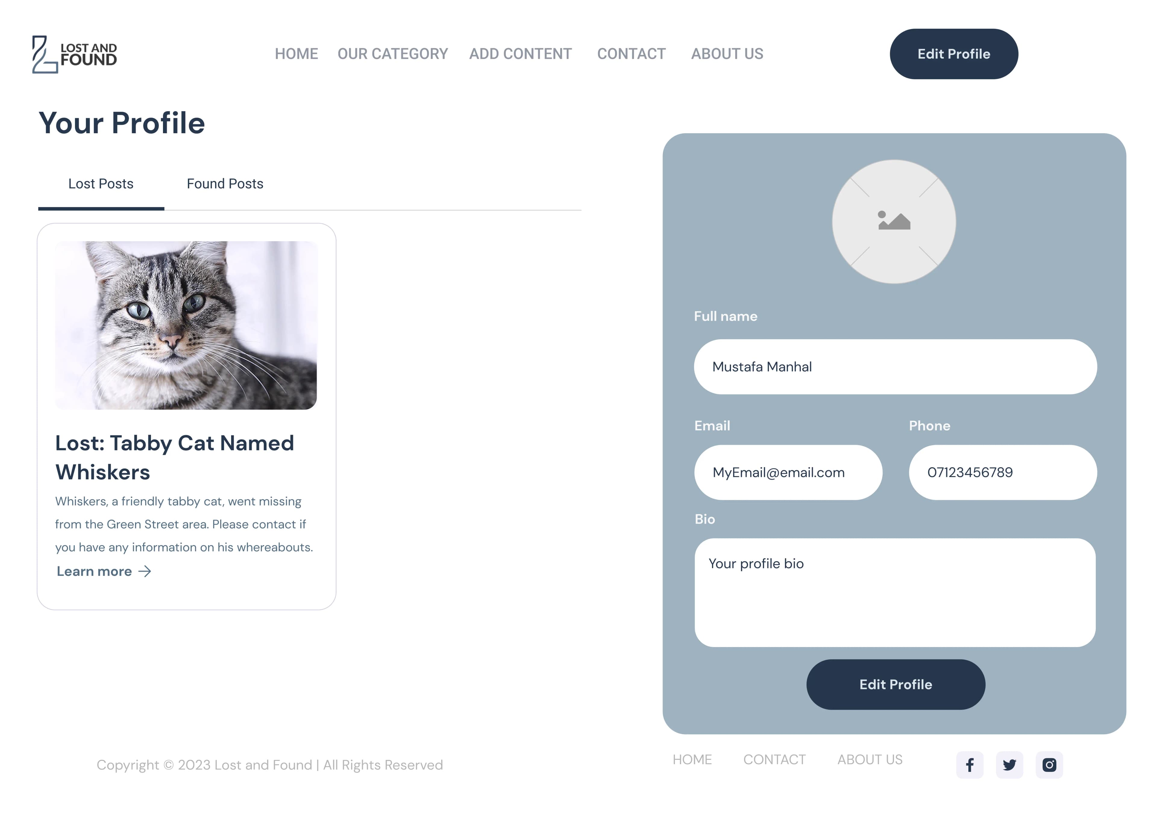 Profile — my posts