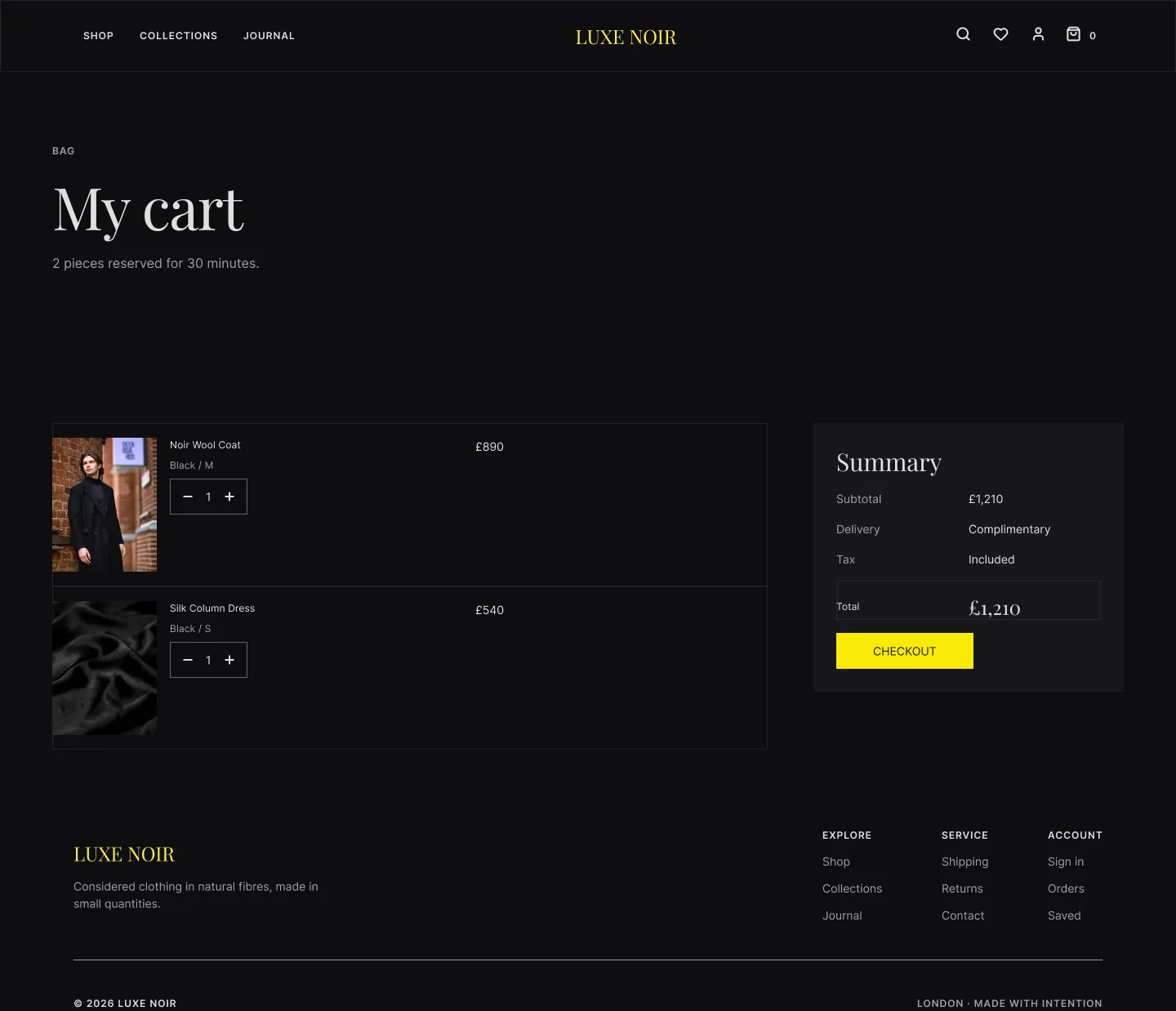 Cart — the decision stays reversible