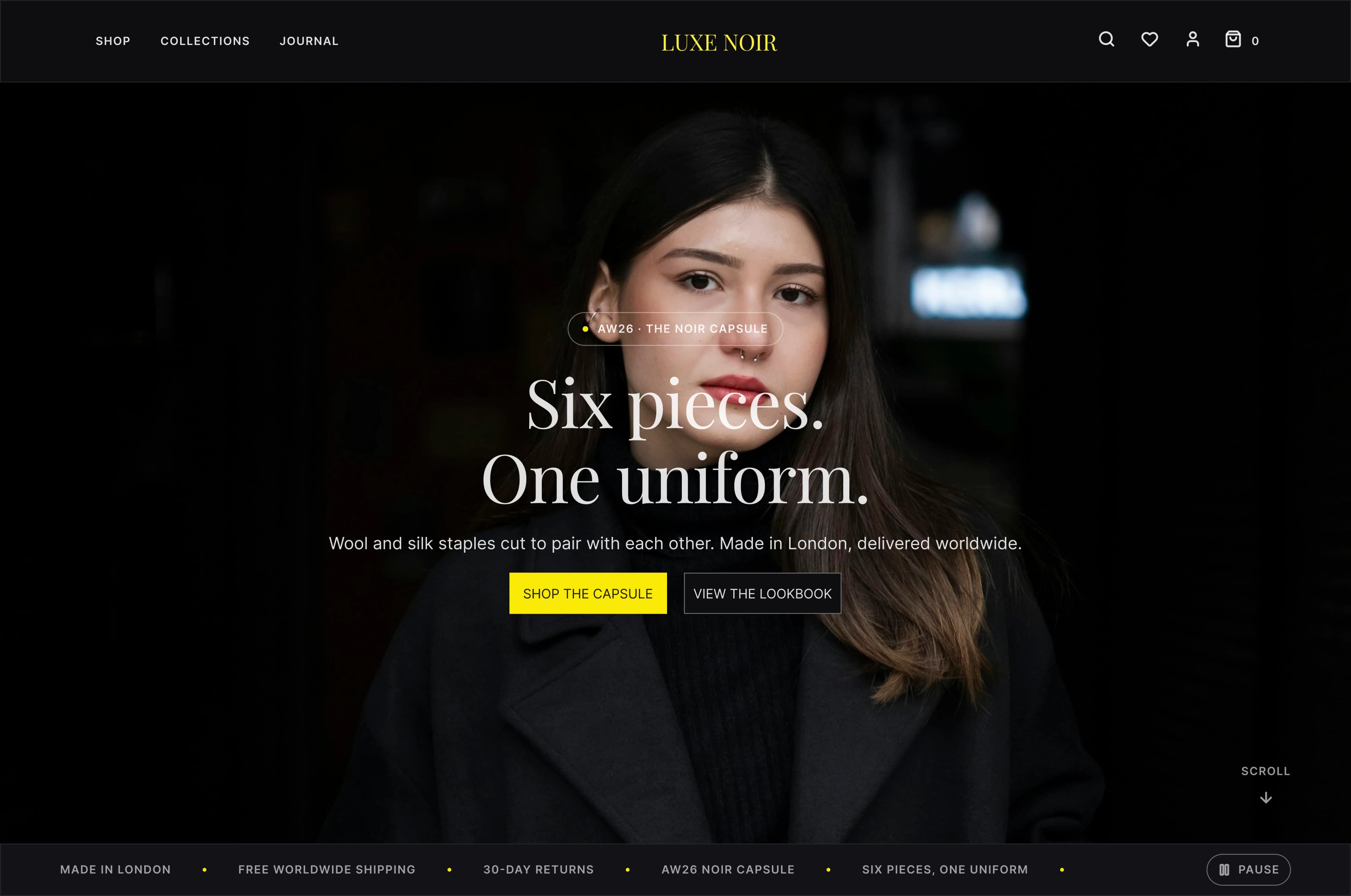 Luxe Noir — Quiet Luxury Commerce