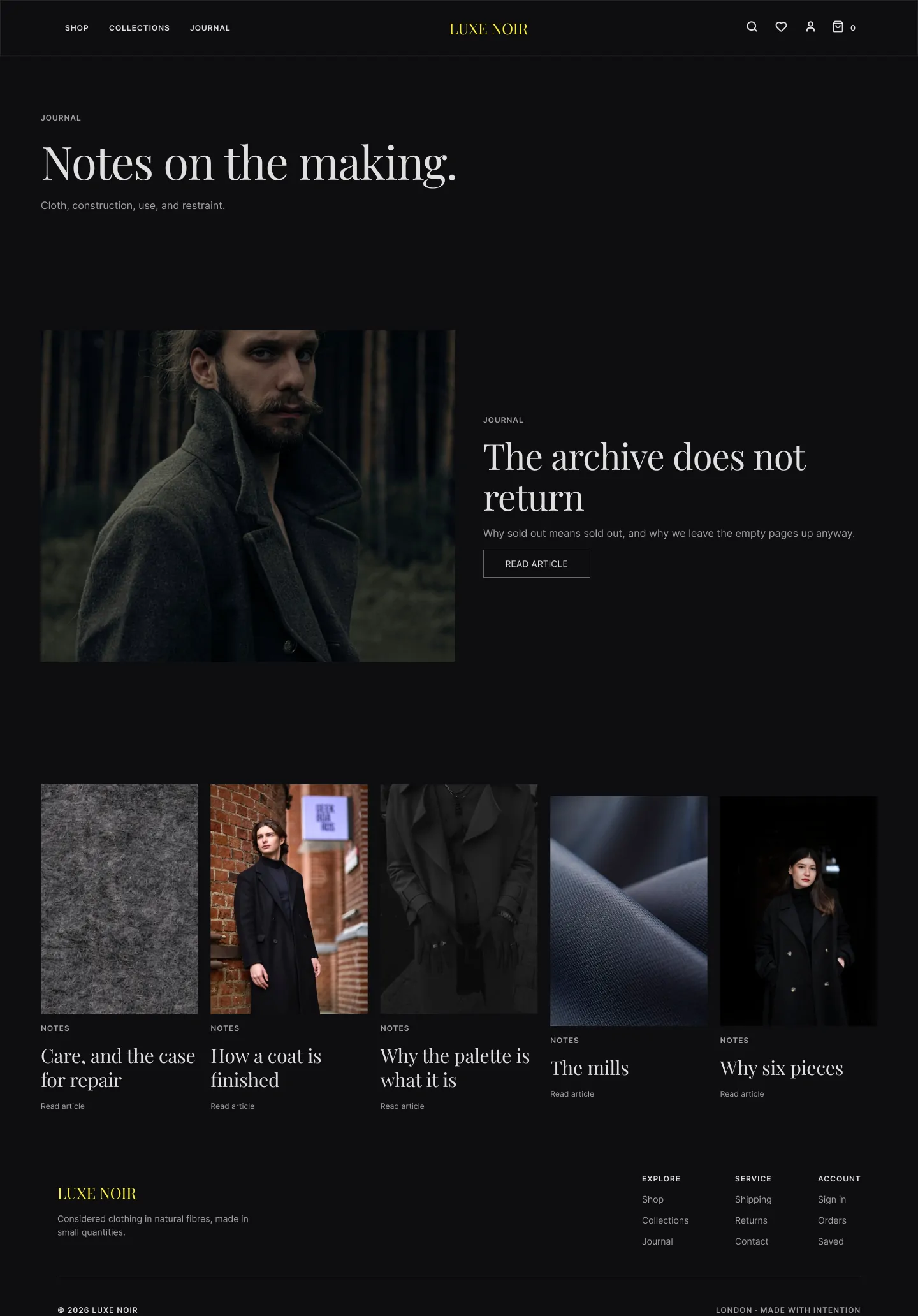 Journal — material transparency
