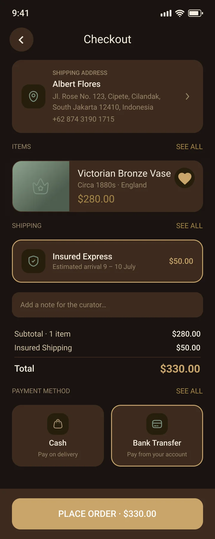 Checkout — payment