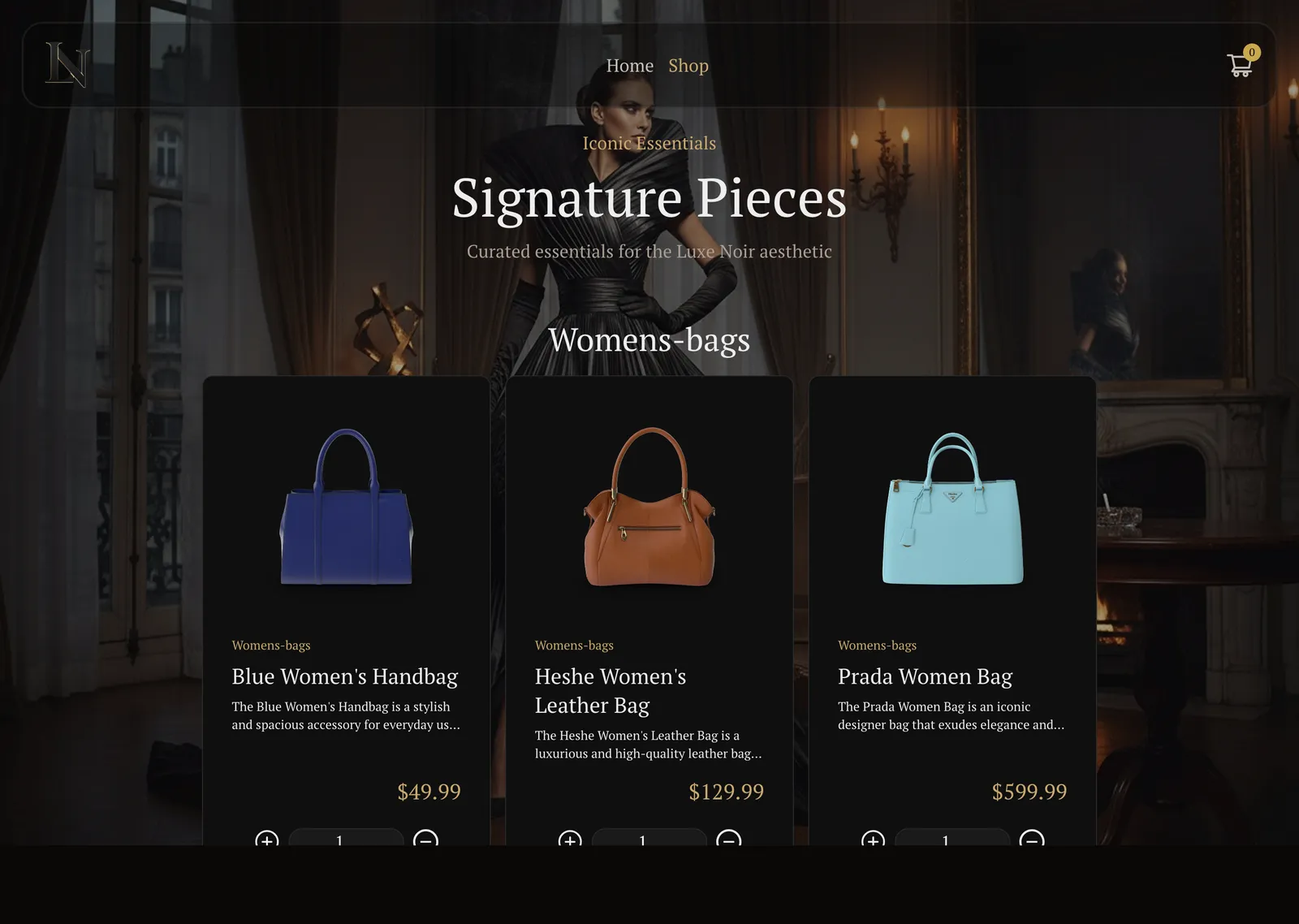 Luxe Noir — Shopping Cart preview