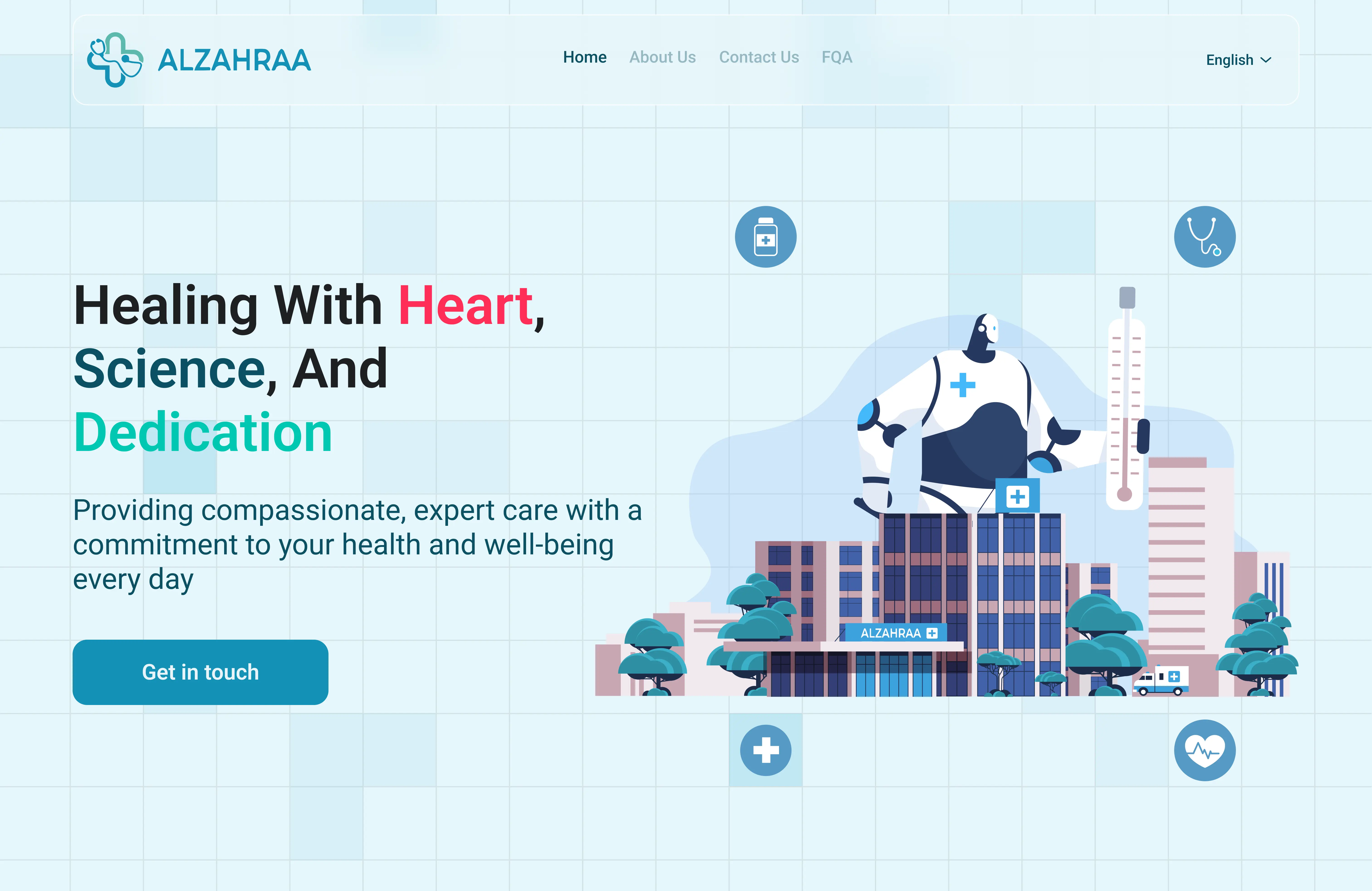 Alzahraa Hospital — Bilingual Website preview