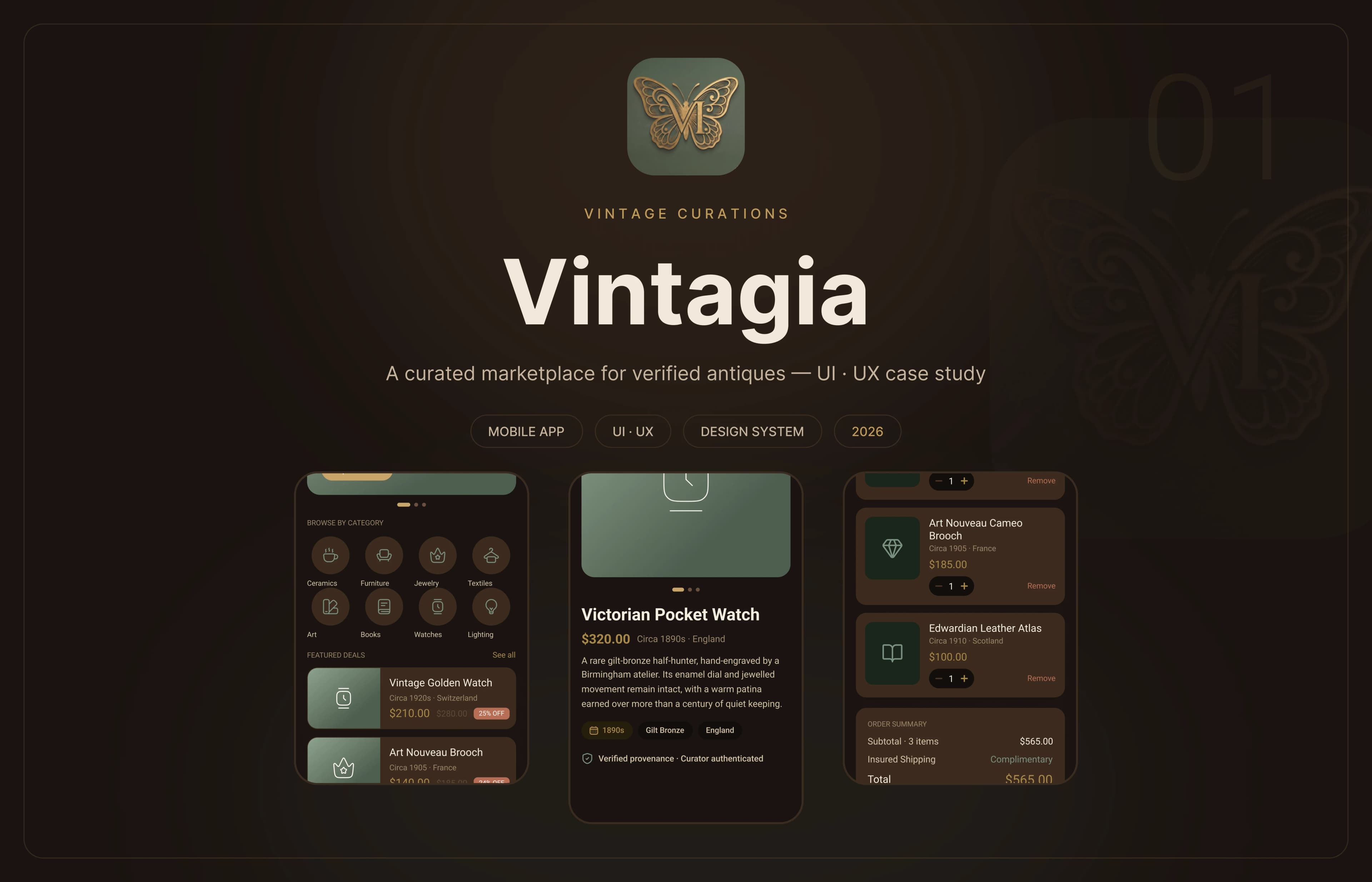 Vintagia — Curated Antiques Marketplace preview